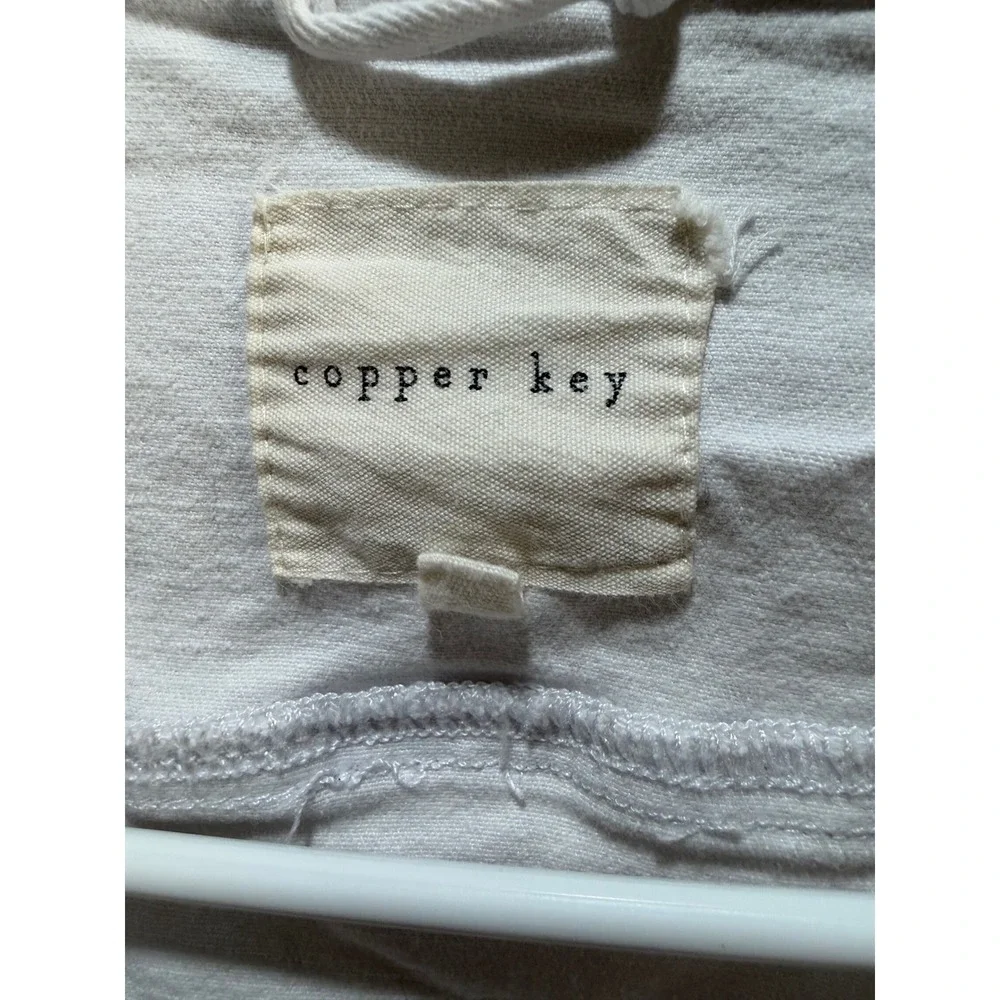 Copper Key Girls White Denim‎ Trucker Jacket Size Large Kids Button Front Layer